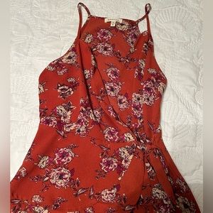 Orange top with flowers